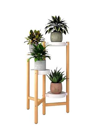 Стелаж із полицями для рослин і горщиків із квітами на 4 яруси колір деревної текстури