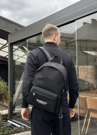 Рюкзак burberry logo print nylon backpack black чорний