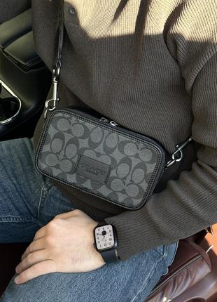 Сумка coach wyatt crossbody bag in signature canvas барсетка чоорна
