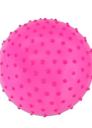 Мячик детский с шипами mb0112 резиновый 18 см, 58 грамм розовый
