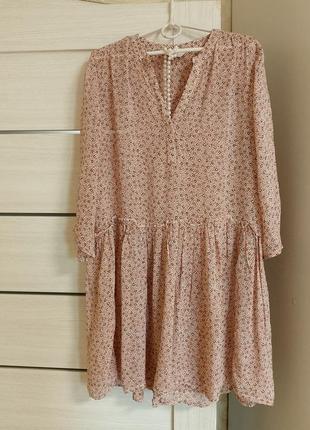 Сукня  з рюшами/ легка з гудзиками/ квітами з рукавами вільний крій/ повсякденна на фотосесію ретро