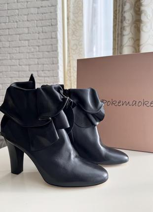 Черные кожаные ботльоны ботинки pokemaoke
