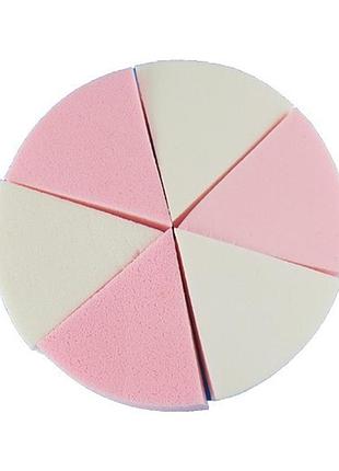 Набір спонжів для макияжу qpi professional, 6 шт, 211 бежевий білий