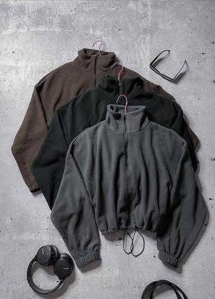 Флісова тепла кофта худі бомбер