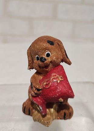 Керамічна статуетка, фігурка собачка з побажаннями, висота 6 см