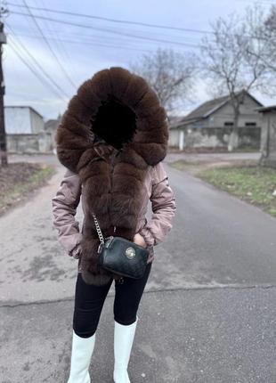 Зимова парка з натуральним хутром