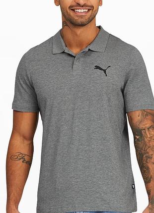 Футболка поло сіра розмір l essentials jersey polo пума з логотипом оригінал