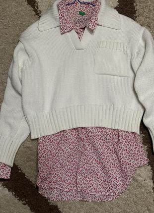 Светр primark pp.s oversize + сорочка