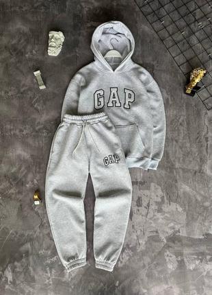 Мужской костюм gap! мужской костюм на флисе, черный, серый!