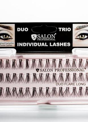 Пучковые ресницы для наращивания двойные salon duo flare individual lashes long