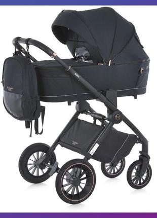 Дитяча універсальна коляска el camino me 1100 era (2in1) black ink чорний