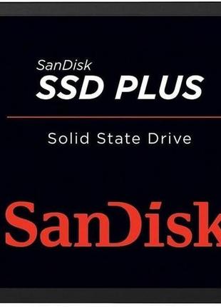 Внутрішній жорсткий диск sandisk ssd plus 480 гб (швидше, вимикання та заряджання, швидкість читання 535 мб/с,