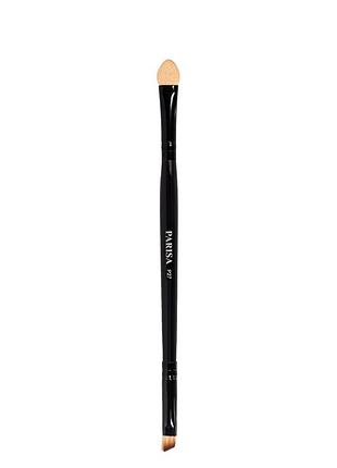 Профессиональная кисточка для теней и подводки двухстороння parisa cosmetics натуральная р-27