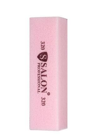 Баф полірувальний для нігтів salon professional 341slp гріт 320 рожевий