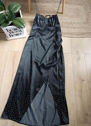 Атласна сукня в корсетному стилі в горошок від zara, розмір xl*5 фото