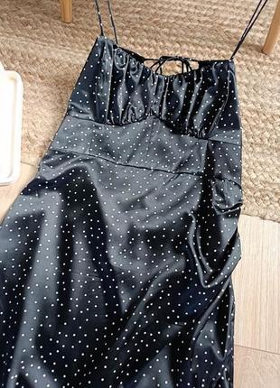 Атласна сукня в корсетному стилі в горошок від zara, розмір xl*6 фото