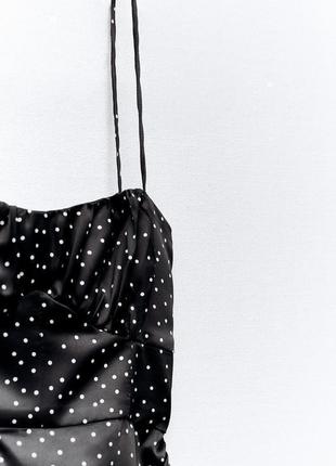 Атласна сукня в корсетному стилі в горошок від zara, розмір xl*10 фото