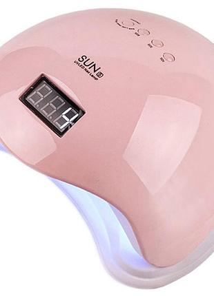 Ультрафиолетовая лампа для маникюра uv lamp sun 6, светодиодная сушилка для гель лака. цвет: розовый