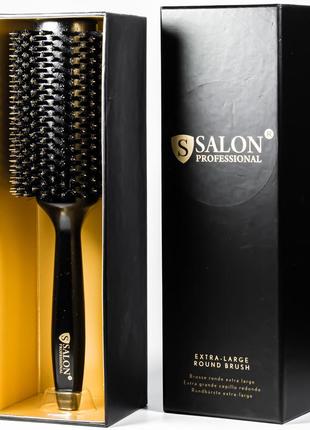 Щётка-брашинг для волос salon professional деревянная круглая в коробке 43ф