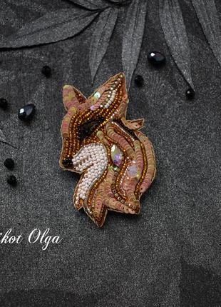 Брошка авторська лисичка