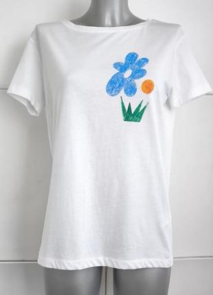 Футболка united colors of benetton білого кольору з принтом