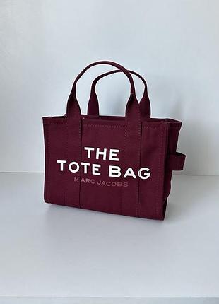 Бордова тканинна сумка the tote small marc jacobs
