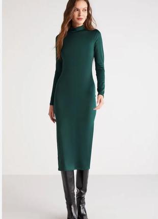 Сукня плаття h&m міді зелене трикотажне, нове з біркою, довгий рукав