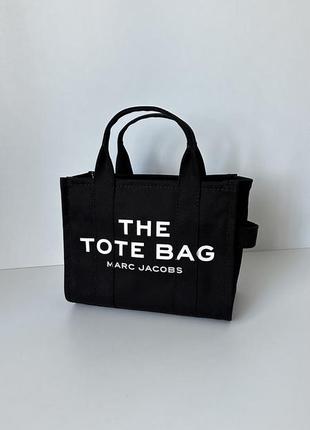 Чорна текстильна сумка the tote small black marc jacobs