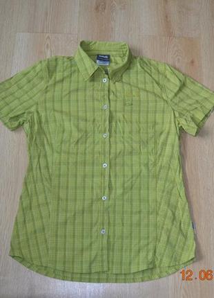 Женская рубашка на короткий рукав jack wolfskin. размер м.