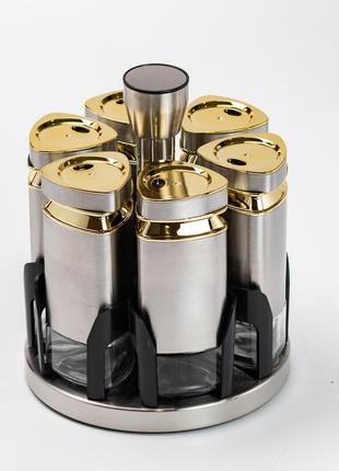 Набор емкостей для специй на подставке 6 баночек по 120 мл