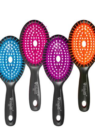 Расчёска для волос массажная продувная salon средняя 8h61 розовая