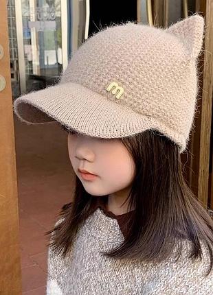 Тепла кепка- шапка для дівчинки