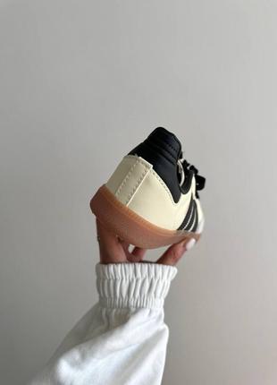 Кроссовки женские в стиле adidas samba light beige / black / grey premium7 фото