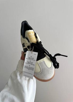 Кроссовки женские в стиле adidas samba light beige / black / grey premium6 фото