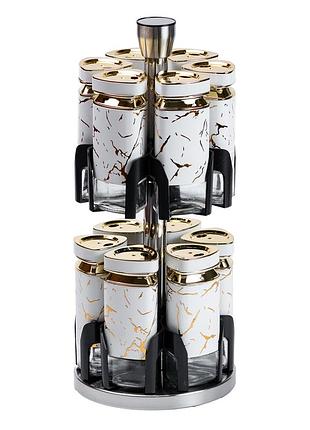 Набір для спецій на підставці карусель12 баночок по 120 мл