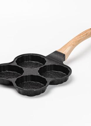 Сковорода для оладьев, яиц, панкейков порционная на 4 секции антипригарная