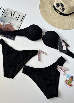 Черный купальник бандо victoria’s secret