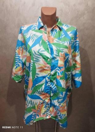 Яскрава гавайська бавовняна сорочка модного шведського бренду monki