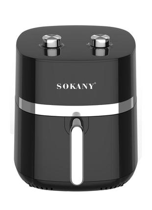 Аерогриль-фрітюрниця sokany 6.5 літрів 1500 вт, чорна