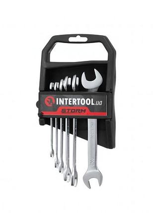 Набор рожковых ключей 6шт. 6-17мм cr-v, покрытие сатин-хром; din3110, storm intertool xt-1101