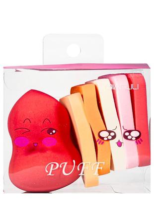 Спонжі для макіяжу в наборі груша та прямокутник puffy 6 штук3 фото