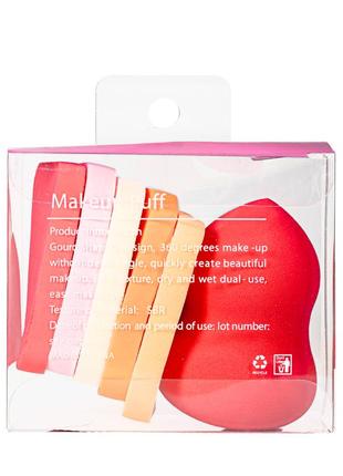 Спонжі для макіяжу в наборі груша та прямокутник puffy 6 штук4 фото