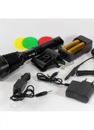 Тактический фонарь police bl-q2800 t6 150000w фонарик 1180 lumen