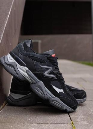 Чоловічі кросівки new balance 9060 black castlerock чорні повсякденні легкі кроси на літо нью беланс