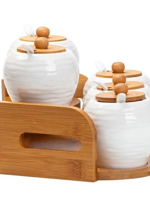 Набор банок для сыпучих продуктов из 5 штук по 250 мл керамический