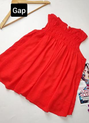 Блуза жіноча червоного кольору вільного крою без рукавів від бренду gap m1 фото