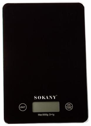 Кухонні ваги sokany sk-19027b електронні до 5 кг чорні