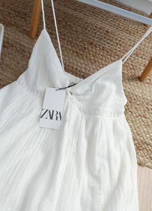 Коротка сукня з мережкою від zara, розмір xs*3 фото