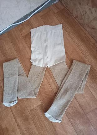 Блискучі капронові колготки на 8-10 років