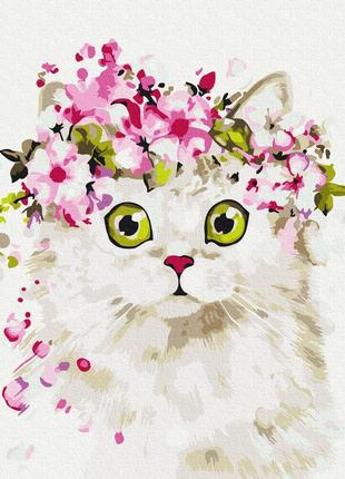 Картины по номерам "удивленная кошка" раскраски по цифрам.30*40 см.украина